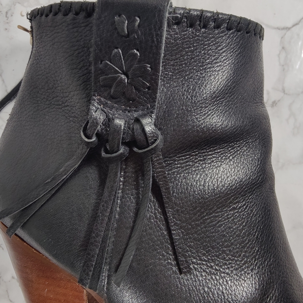 Jack Rogers Greer Black Leather Booties Size 7.5 - Picture 7 of 13